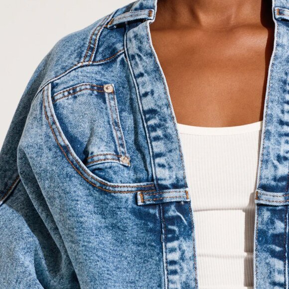 WRAP IT UP DENIM SHRUG - L/XL - Picture 4 of 4